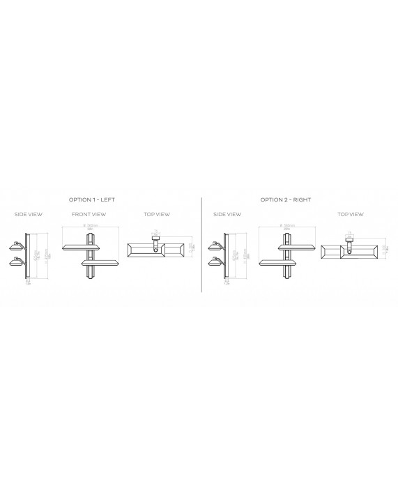 Bert Frank Rinato Double Left Wall Lamp